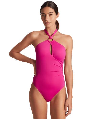 Lauren Ralph Lauren Beach Club Swimsuit Women's 14 Freesia One-Piece JDM2553