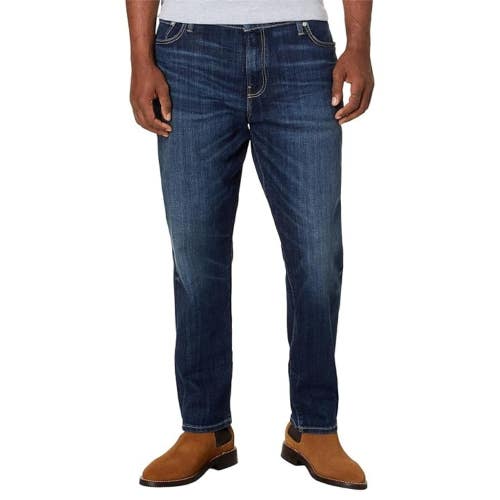 Lucky Brand 410 Athletic Jeans Men's 40x34 Blue Premium Coolmax Straight DDR2535