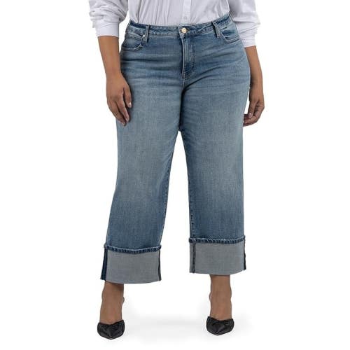 KUT from the Kloth Sienna Jeans Women's 16W Plus Blue High Rise Wide Leg DDR2283