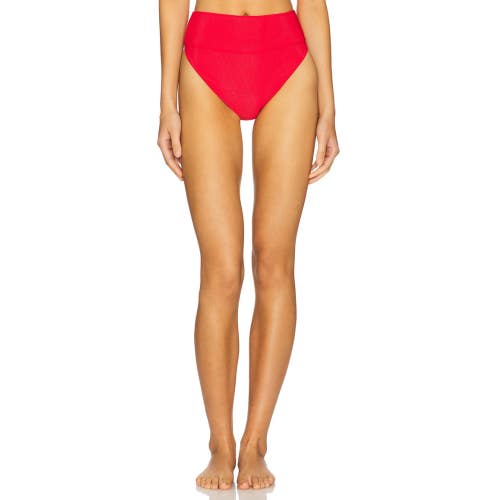 Beach Riot Highway Bikini Bottom Women's M Red Stretch Ribbed Swimwear DDR2534