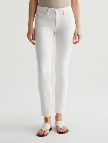 AG Jeans Prima Women's 29 White Denim Stretch Mid-Rise Skinny Leg Ankle DDR2579