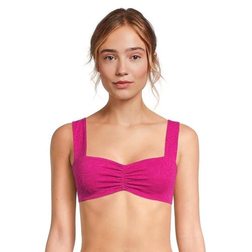LSpace Eco Marlee Bikini Top Womens Small Berry Textured Ruched Swimwear JDM2615