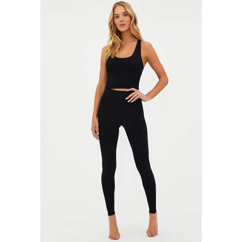 Beach Riot Piper Leggings Women's Small Black Waffle Stretch Skinny Leg DDR2264