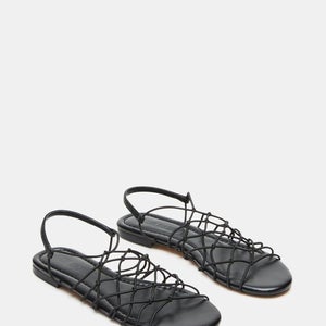 Steve Madden Libra Sandals Women's 8 Black Round Toe Slingback Strappy RHS7584