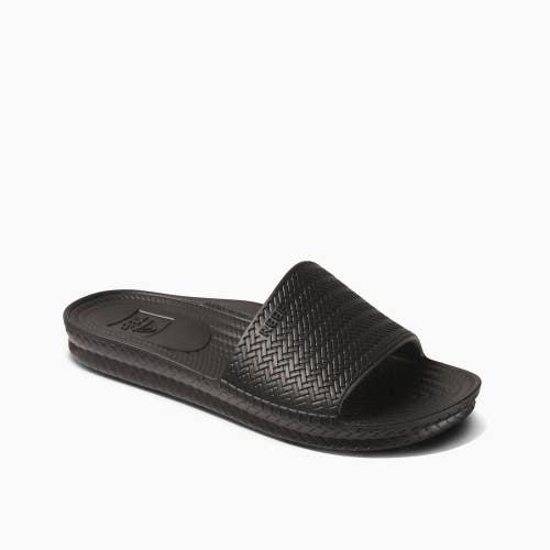 Reef Water Scout CJ0157 Sandals Womens 10 Black Espadrille Texture Slide VER1477