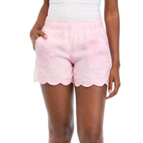 Lilly Pulitzer Brea Shorts Women's XS Pink Scalloped Hem Elastici Waist DDR2569