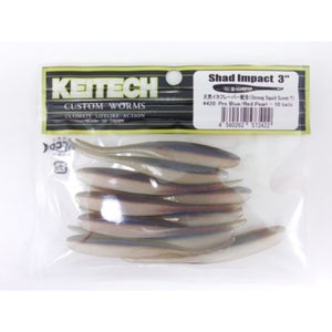 Keitech Shad Impact 3" Super Soft Plastic Jerkbait Fishing lure (10-Pack) TEN43