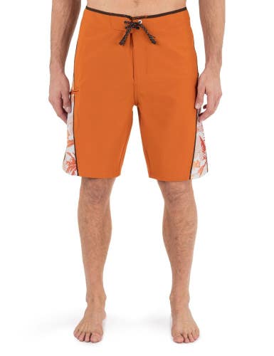 Hurley Phantom Eco Weekender Blocked Boardshorts Men's 34 Brown Swimwear DDR2268