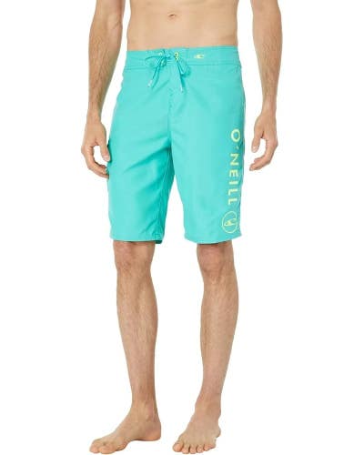 O'Neill Santa Cruz Solid 2.0 Boardshorts Men 36 Aqua Drawstring Swimwear DDR2590