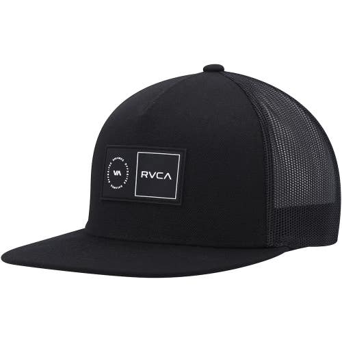 RVCA Platform Trucker Hat Men's OS Black Logo Patch Mesh Panel Snapback JDM2566