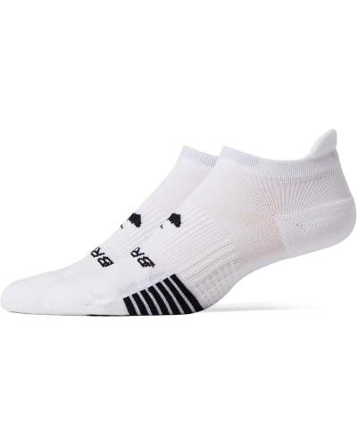 Brooks Ghost Lite Socks Unisex Small White Arch Support No-Show 2-Pack DDR2627