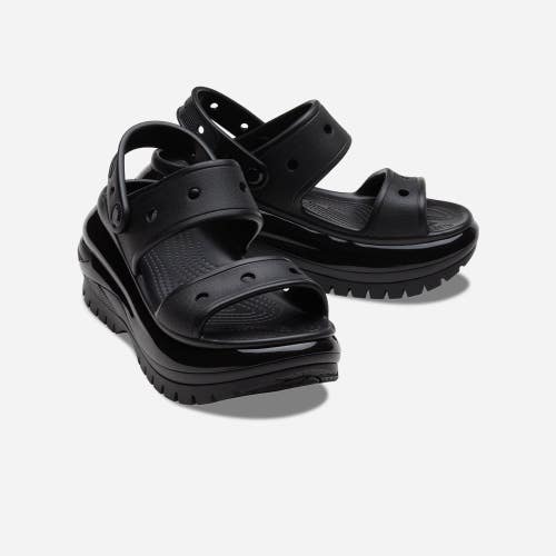 Crocs Mega Crush 207989-001 Sandals Unisex M5/W7 Black Slip On Platform VER1476