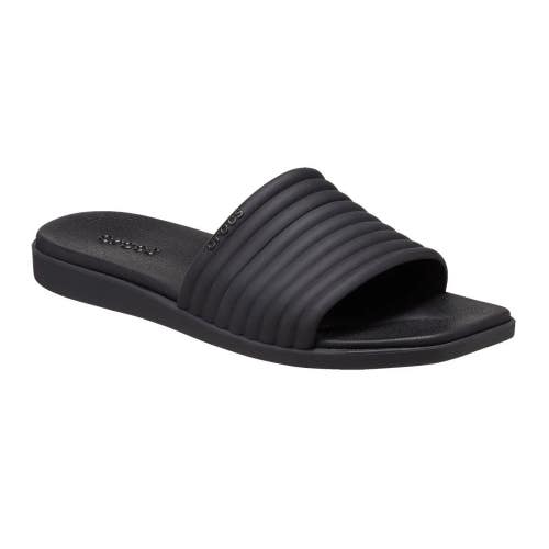 Crocs Miami 209794 Sandals Women's US 9 Black Square Toe Slip On Slide VER1472