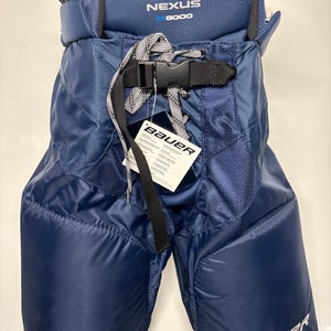 New!! Bauer Nexus N8000 Hockey Pants Junior Large Tall Navy Blue