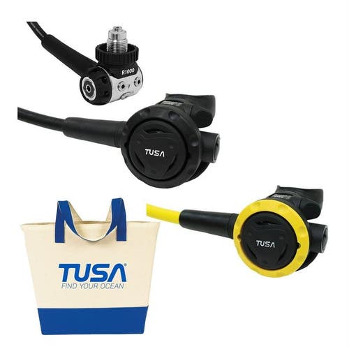 Tusa RS-1001 Regulator Package Scuba Dive R1000 DIN 1st Stage, S0001 2nd, + Octo