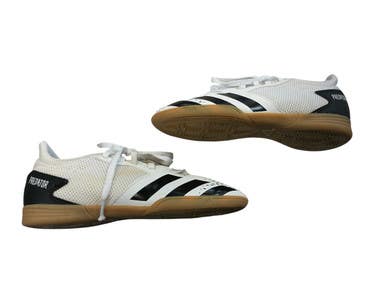 Used Adidas PREDATOR Soccer Indoor Shoes White And Black Junior 01.5 11873-C000232715