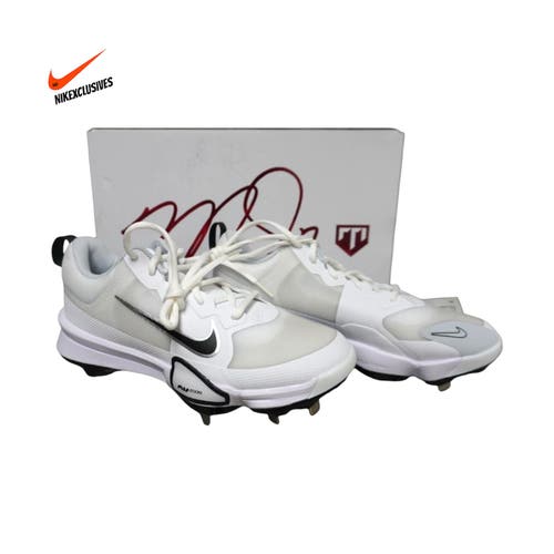 White Men's Size M 9.5 (W 10.5) Adult Nike Force zoom trout 9 pro Low Top Metal (New)