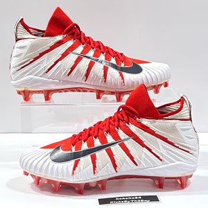 Size 12 Nike Alpha Menace Elite Football Cleats White Red 877141-600