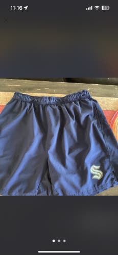 Seattle kraken fanatics authentic pro Blue Large Men's Shorts (Used)