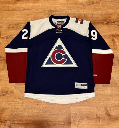 Men's Reebok Premier Nathan MacKinnon Colorado Avalanche Jersey Alternate (L)