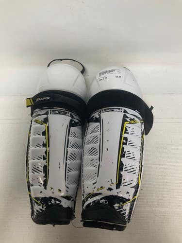 Used CCM TACKS 9060 Intermediate Shin Guards White 12" 11823-S000037322