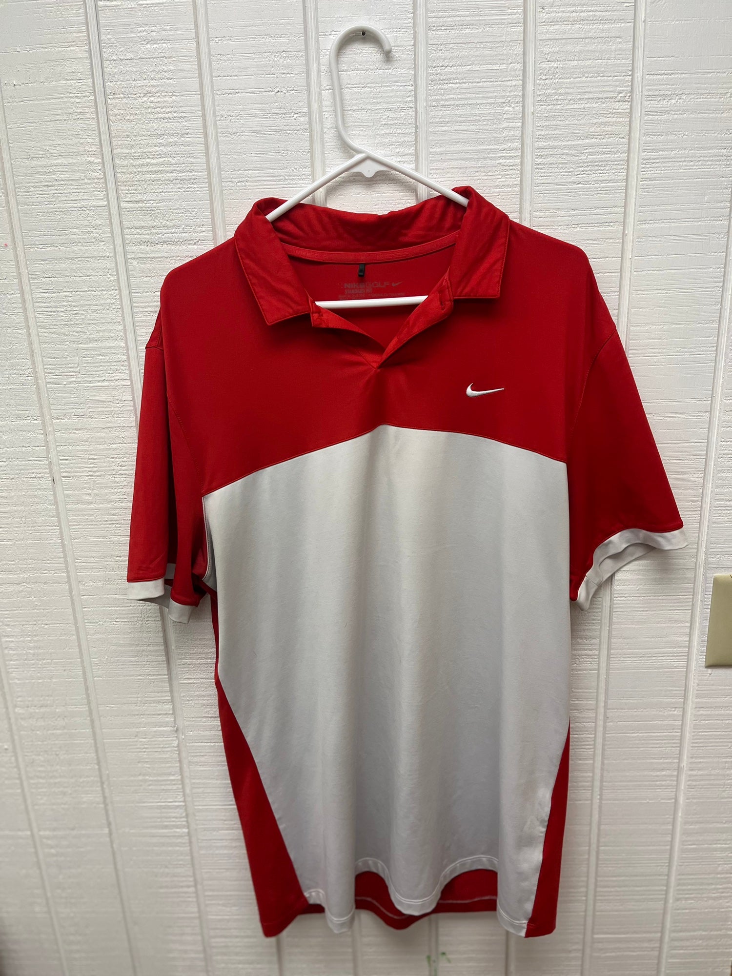 mens red nike golf shirt