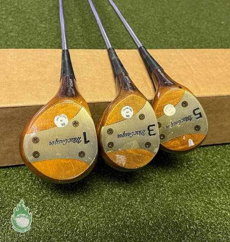 Used LH MacGregor Jack Nicklaus Persimmon Wood 1, 3, 5 Regular Steel Golf Set