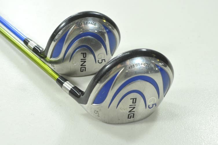 Ping G2 3-15* and 5-18* Fairway Wood Set Stiff Flex Right Graphite # 212070