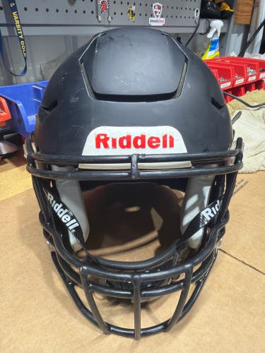 USED RIDDELL FLEX ADULT HELMET - LARGE - FLAT BLACK