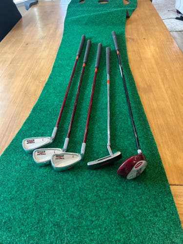 Junior Left Hand Clubs (Full Set) Junior 5 Pieces (Used) Red zone junior club set 5 clubs 5, 7, 9, 1