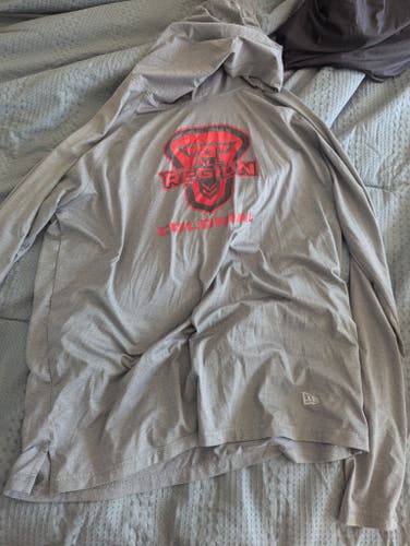 Gray Men's Large New Era Sweatshirt (Used)