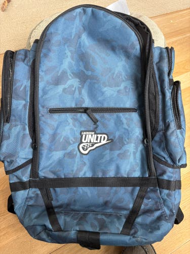 Like NEW. Lacrosse Equipment backpack. Lacrosse Unlimited. Blue Camo. Overtime Bag