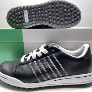 Adidas Adicross Golf Shoes Black White Juniors SZ 4 ( 675572 ) NEW