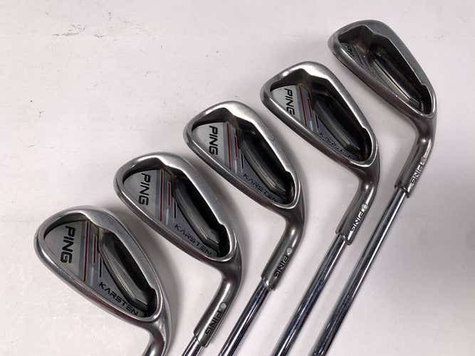 Ping Karsten 2014 Iron Set 7-PW+SW White Dot CFS Stiff Steel Mens RH 3* Upright