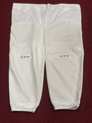 White Senior Large CCM Socks Pro Stock