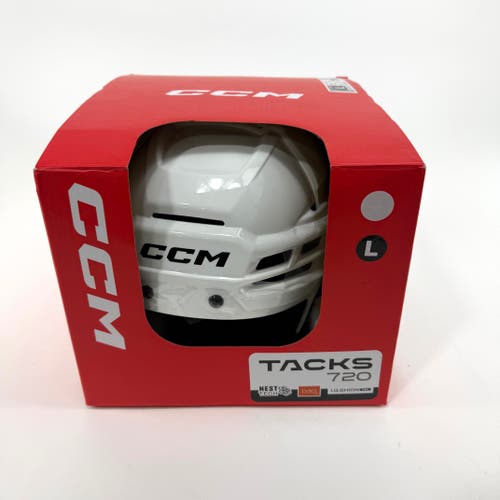 New White CCM Tacks 720 Helmet | Large