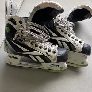 White Reebok 11K Pump Hockey Skates 8 (Used)