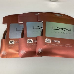 3 Pack Luxilon 125 Element Multi-mono Technology 17g/1.25mm Brown String