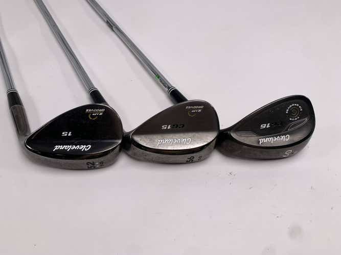Cleveland CG15 Black Pearl Wedge Set 52* 10 | 56* 10 | 60* 8 Traction Wedge RH