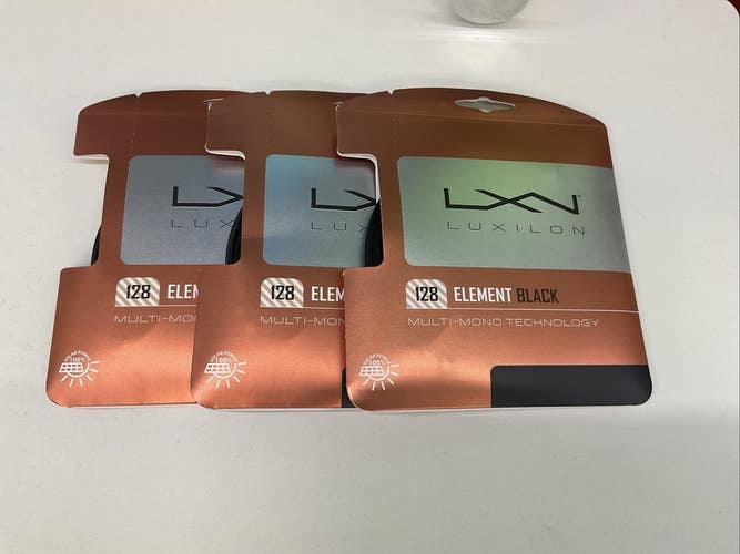 3 Pack Luxilon 128 Element Black Multi-mono Technology 16Lg/1.28mm