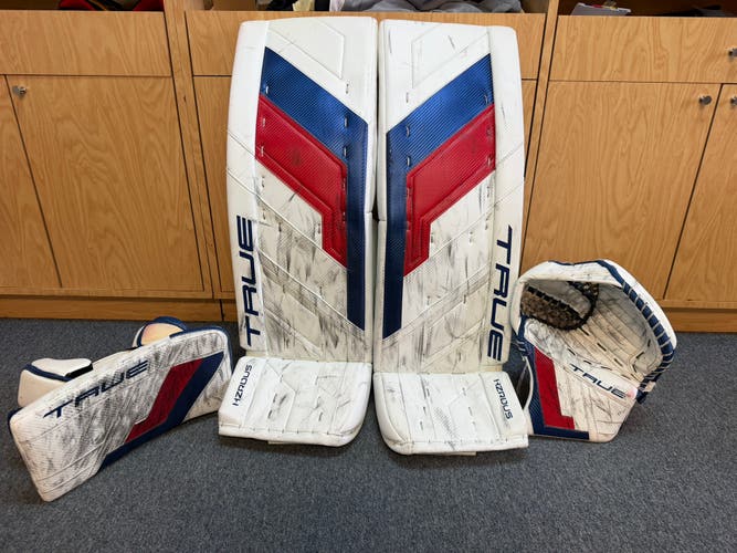 True Goalie 37” Leg Pads and Gloves Pro Stock (Used) 580