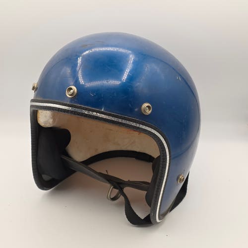 Needs Repair - Vintage 1970s Blue RT Motorcycle Medium 6 7/8 - 7 1/8 Helmet #2