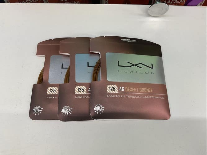 3 Pack Luxilon 125 4G Desert Bronze Maximum Tension Maintenance 17g/1.30mm