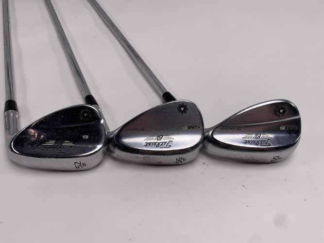 Titleist Vokey SM6 Tour Chrome Wedge Set 52* 8 | 56* 10 | 60* 10 Wedge Steel RH