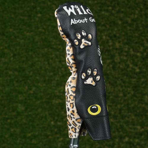 Wild About Golf Hybrid Headcover Black / Leopard Print Changeable #'s ~ LOOK!!