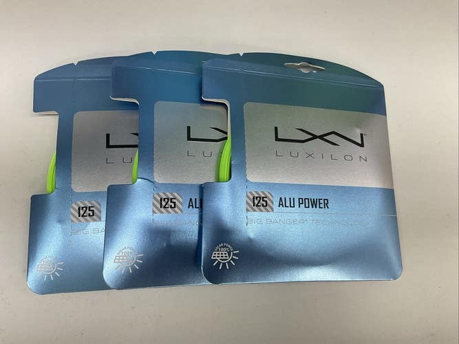 3 Pack Luxilon 125 Alu Power Big Banger Technology 17g/1.25mm Lime Green
