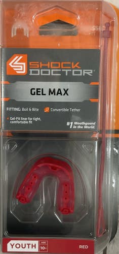 Shock Doctor Gel Max Youth Classic Fit Mouth Guard Exoskeletal Frame Breathable