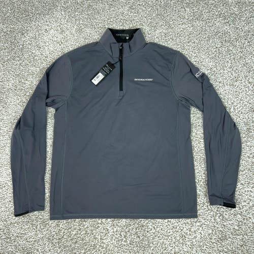 Greyson Pullover Mens Large Gray 1/4 Zip Long Sleeve Golf Logo Outdoor Sports