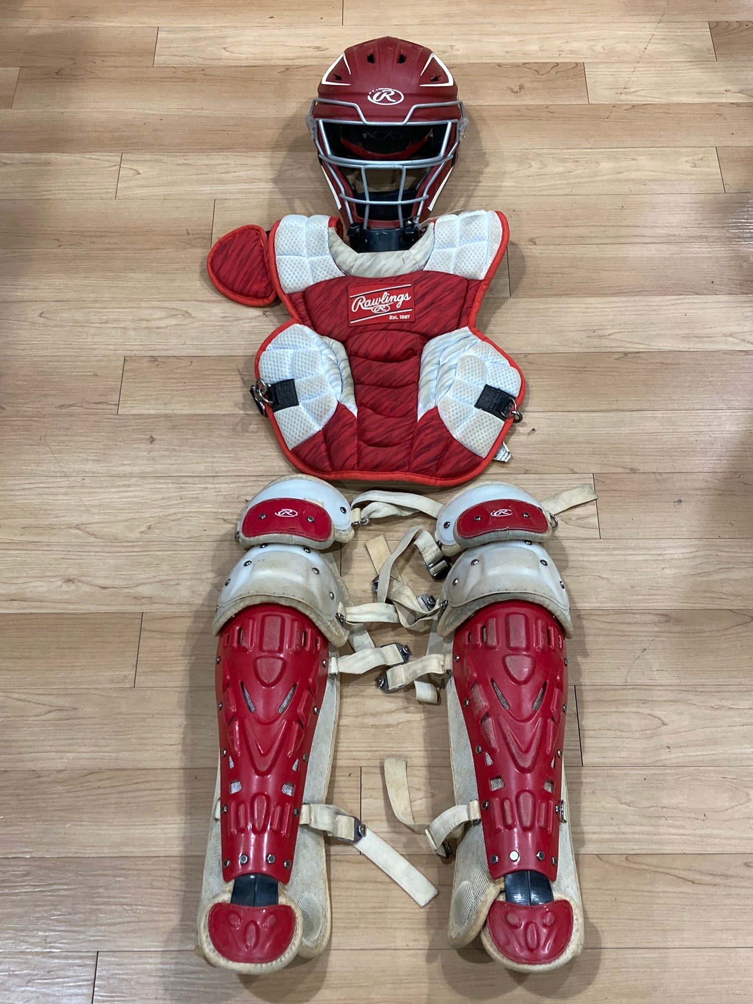 Set D'équipement Pour Receveur (catcher) Rawlings Velo 2.0, Intermédiaire, Blanc/gris, 12-15 Ans