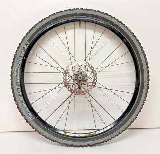 Mavic 717 Disc 32-Spoke Black Aluminum 26" QR Front Wheel SunRace Juju Hub +Tire